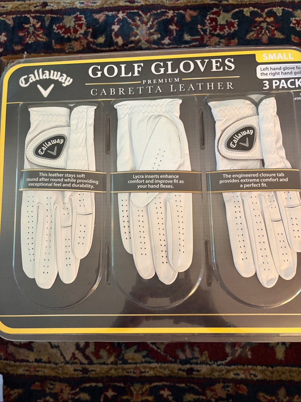 Callaway White Cabretta Leather Golf Gloves 3-Pack (Men)